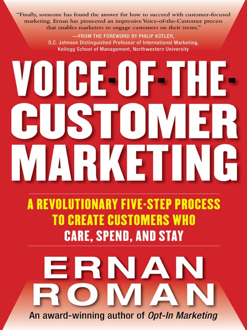 Title details for Voice-of-the-Customer Marketing by Ernan Roman - Available